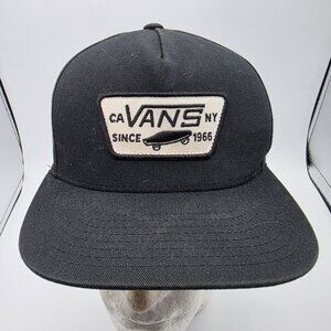 Vans Full Patch Snapback Black Hat Skateboarding Casual Walking Outdoors